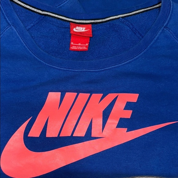 Nike Blue Sweatshirt with Pink Logo - Picture 6 of 7